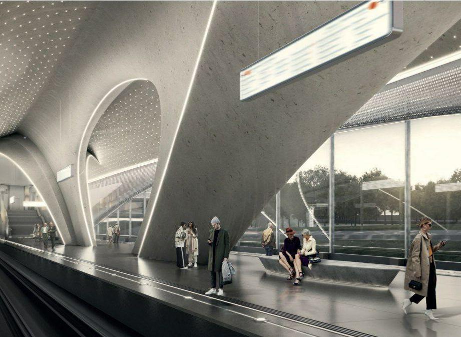 Власти Москвы показали дизайн станции метро "Новомосковская"