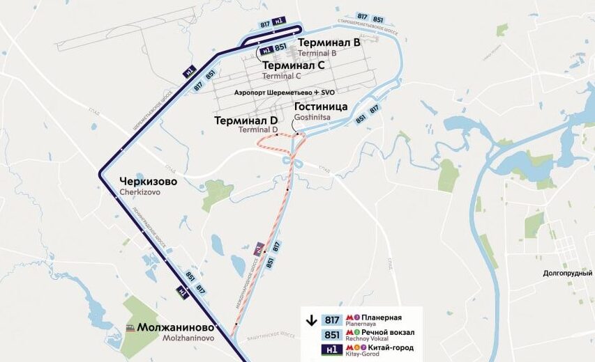 Автобусные маршруты изменятся в районе аэропорта "Шереметьево"