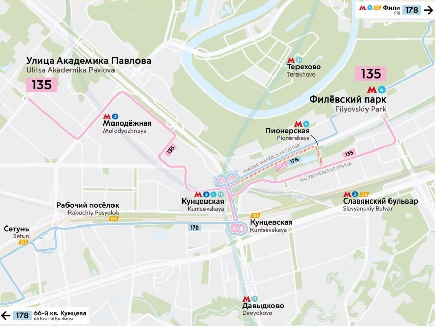 Два автобусных маршрута изменят на западе Москвы с 21 мая