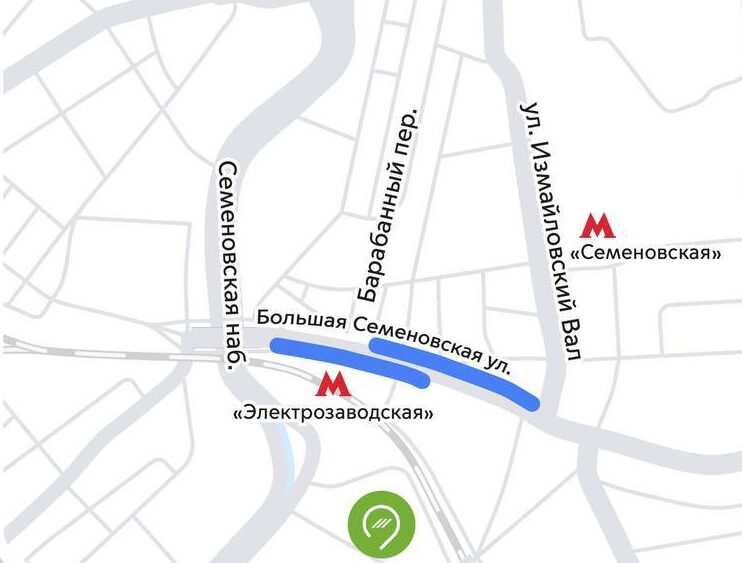 В июле заработает выделенная дорога на Большой Семёновской улице