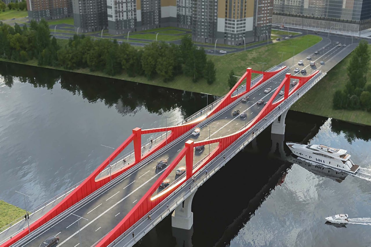 Автомобильный мост на улице Мясищева в Москве окрасят в красный цвет