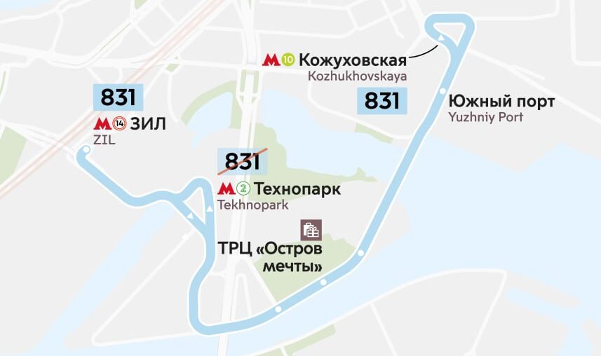 Маршрут автобуса № 831 продлят до станции метро "Кожуховская"