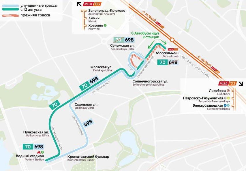 Ряд автобусных маршрутов изменят в Москве из-за запуска МЦД-3