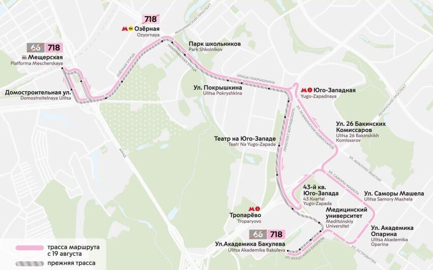 Автобусный маршрут № 66 отменят в Москве с 19 августа