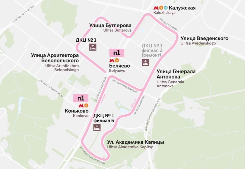 Временный маршрут автобуса запустят в районе Коньково