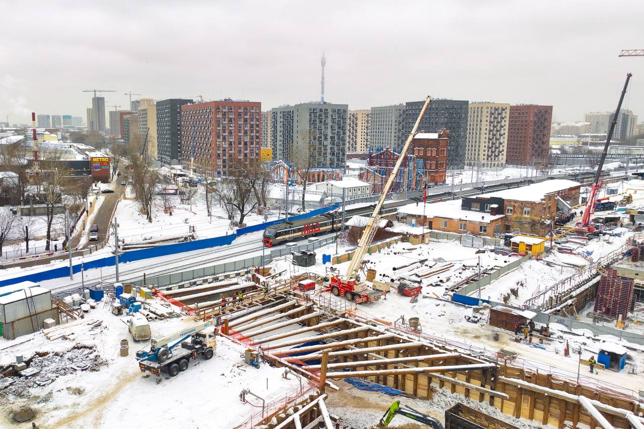 Тоннель под путями МЦД-4 между районами Бутырский и Марьина Роща откроют в 2024 году